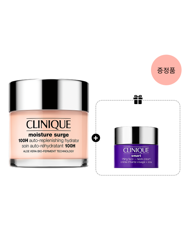 Moisture Surge Care Set, 모이스춰 써지 100시간 오토-리플레니싱 하이드레이터 75ml<br>스마트 크리니컬 리페어 리프팅 페이스 플러스 넥 크림 5ml